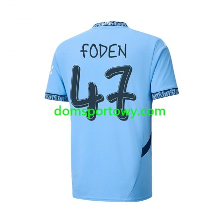 Koszulka Manchester City UCL Font FODEN 47 Domowe Koszulki Piłkarskie 2024-2025 Krótki Rękaw